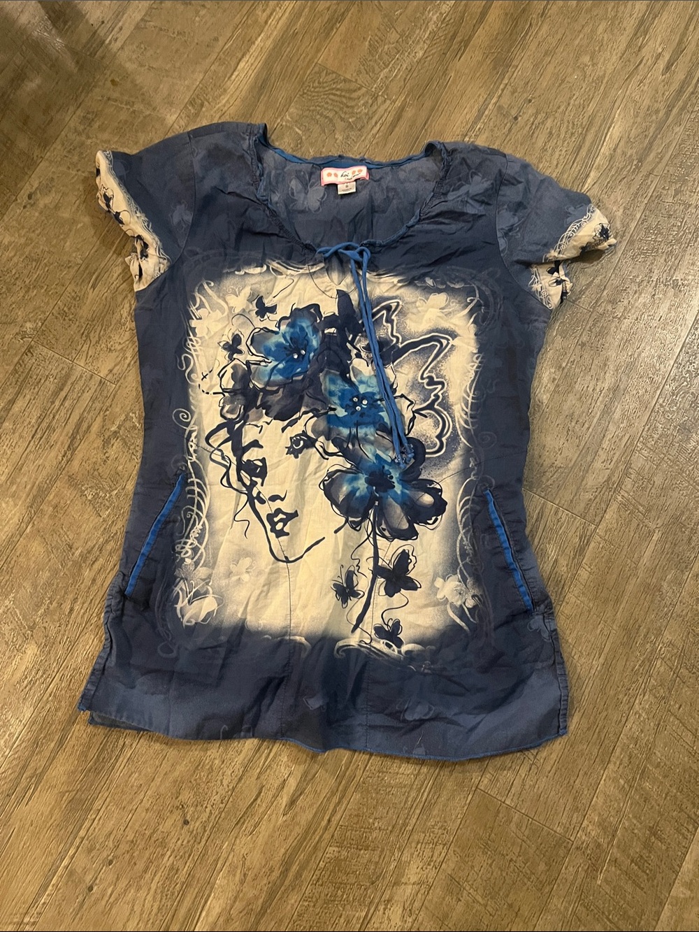 koi Navy Blue Short Sleeve Tee